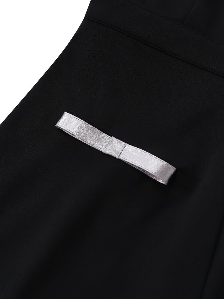 [Prévente] Combishort Dos-Nu Sans Manches à Nœud Ajouré Noir Années 1980 7