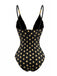 Maillot de Bain et Jupe Cache-Maillot à Pois Noir Années 80