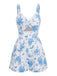 Ensemble Bikini Dos Nu Imprimé Feuilles Tropicales années '60 2