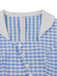Blue 1950s Plaid Ruffle Swing Dress