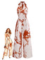 Combinaison Col Licou Imprimé Floral Marron Années 30