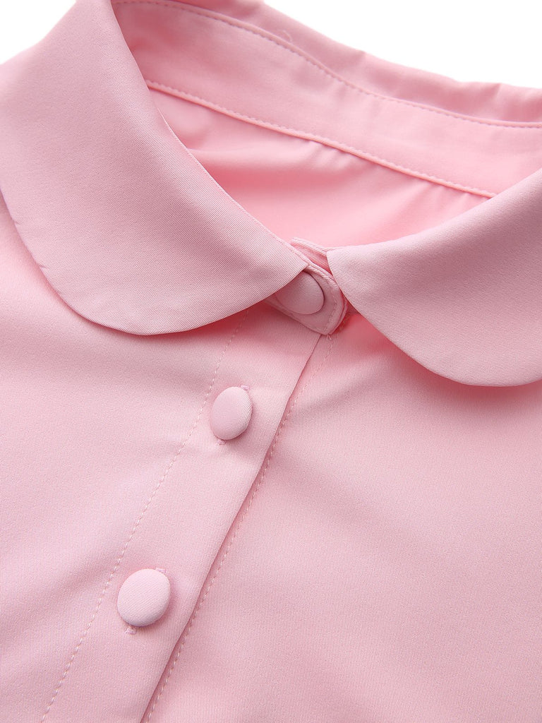 Robe capelet à revers uni des années 1950