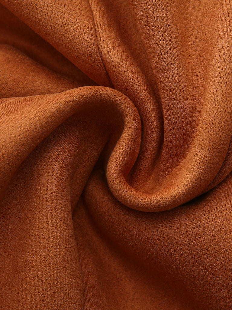 Veste en daim vintage à revers et ourlet évasé années 1970