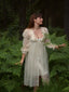 2PCS Chemise de nuit et peignoir fendus bretelles florales 1950s