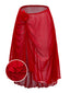 Cache-maillot asymétrique rouge maille florale 3D années 60