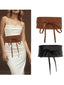 Ceinture large vintage cuir PU avec nœud papillon