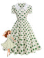 Robe Swing Col Claudine à Pois Années 50