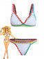 Ensemble Bikini Blanc Tricot Halter Années 1950