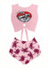 Ensemble Bikini Punk Ceinture à Nouer Tiki à Motifs Années 1980