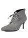 Escarpins gris vintage à bout pointu en faux daim