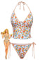[Prévente] Ensemble tankini licou dos nu imprimées citrons 1950s