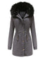 Manteau Années 50 Garnie de Fourrure Synthétique à Boucle