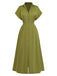 Green dress with short sleeves on a white background