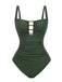 Froncé Découpé Tummy Control Maillot de Bain Une Pièce Années 1950 2