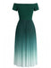 Green ombre pleated dress on a white background