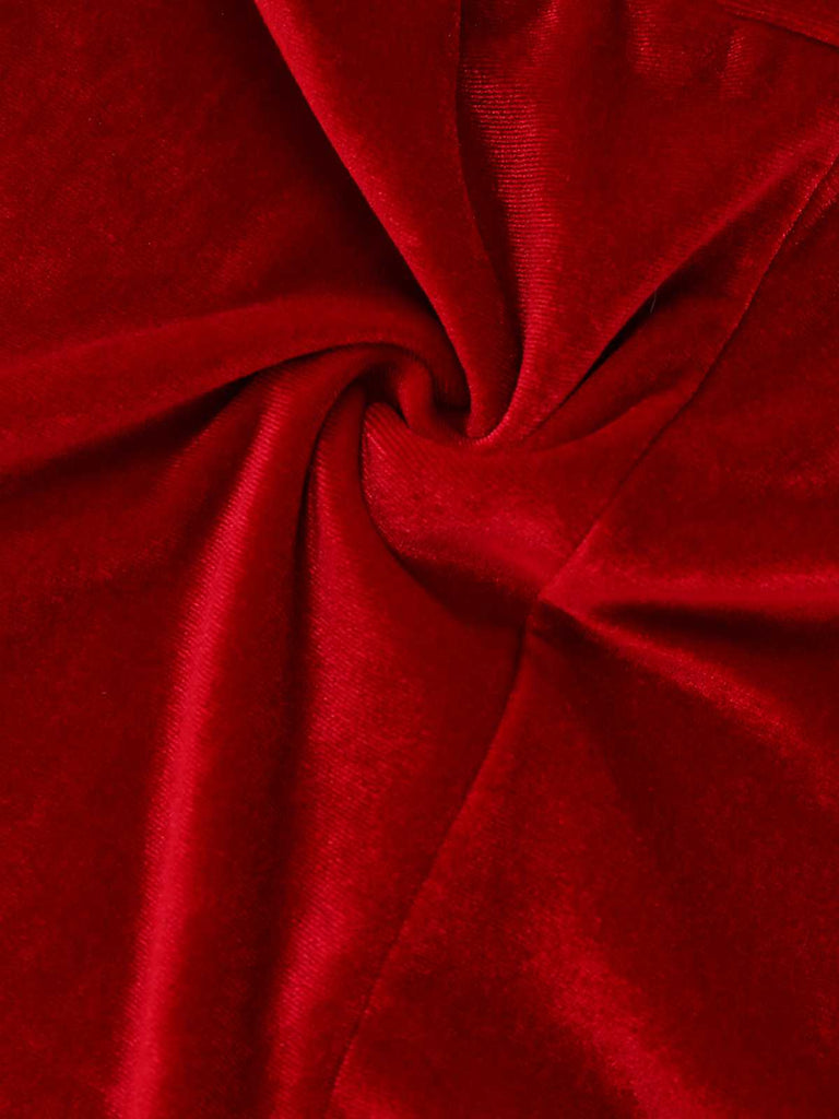 Ensemble barboteuse dos nu en velours et fausse fourrure de Noël des années 1970