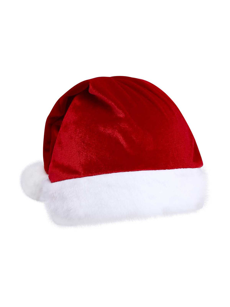 Ensemble barboteuse dos nu en velours et fausse fourrure de Noël des années 1970