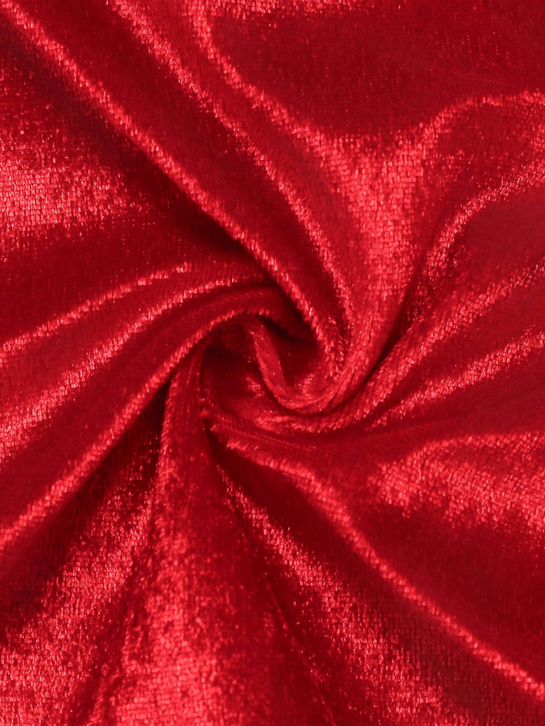 Veste de Noël en velours à lacets et bordure en fourrure rouge des années 1970