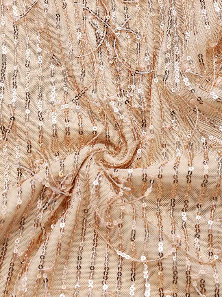 Combinaison de soirée à paillettes col en V profond dos nu des années 1970