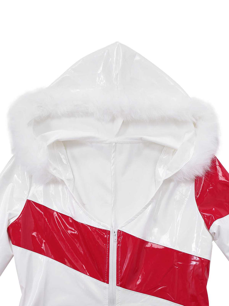 Combinaison à capuche de Noël en forme de canne à sucre des années 1970