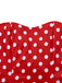 Ensemble robe à pois rouges et jupe en résille années 1980