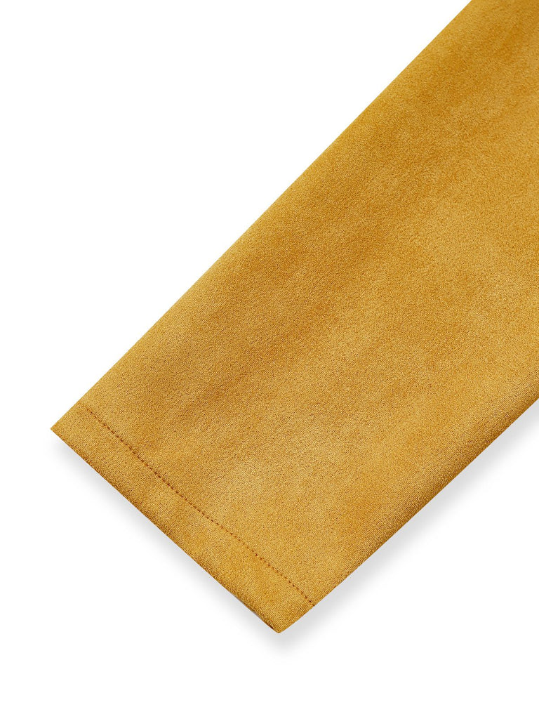 Robe-chemise boutonnée en daim avec ceinture années 1930