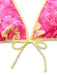 Bikini marron imprimé floral volanté années 1960