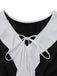 Robe péplum à volants noire et blanche années 1960