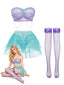 Ensemble lingerie Fairycore lavande dentelle résille et nœuds années 80