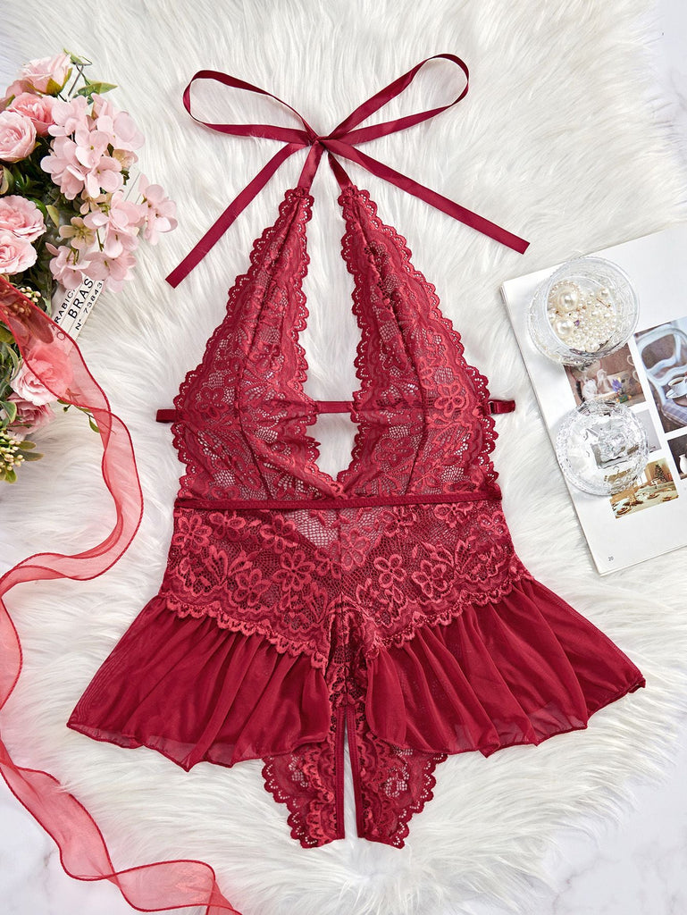 Lingerie dos nu dentelle jupe imprimée léopard années 1980