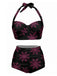 Maillot de Bain Dos Nu Lacé Toile d'Araignée Noir années 50