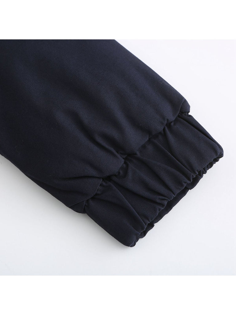 Manteau Années 50 Garnie de Fourrure Synthétique à Boucle