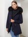 Manteau Années 50 Garnie de Fourrure Synthétique à Boucle