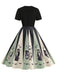Robe patchwork imprimé toile d'araignée pour Halloween des années 1950