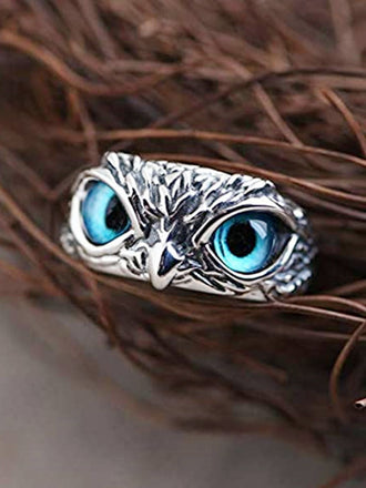 Bague vintage hibou mauvais œil