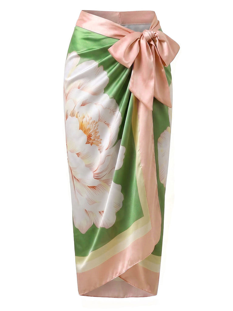 [Prévente] Maillot de Bain Bustier Dégradé Découpé & Cache-Maillot Floral Années 1970 3