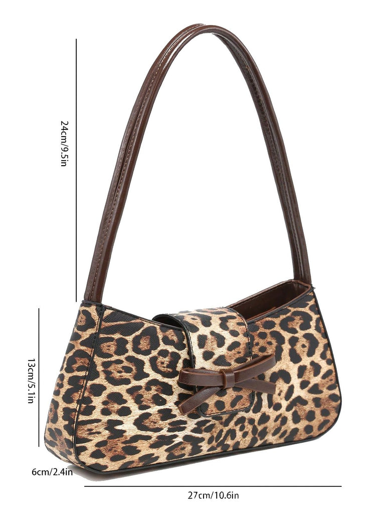 Sac baguette en cuir vintage avec nœud