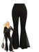 Pantalon évasé taille haute filet noir 1930s