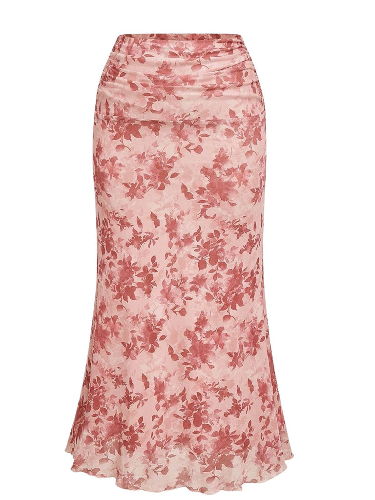 [Prévente] Robe Longue Florale Col en V Manches Bouffantes avec Ceinture années '70 5