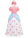 Robe à Pois Manches Bouffantes Cosplay Bo Peep Rose Années 1940
