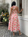 Florale Dos-Nu Taille Haute Robe Rose Années 1940 5