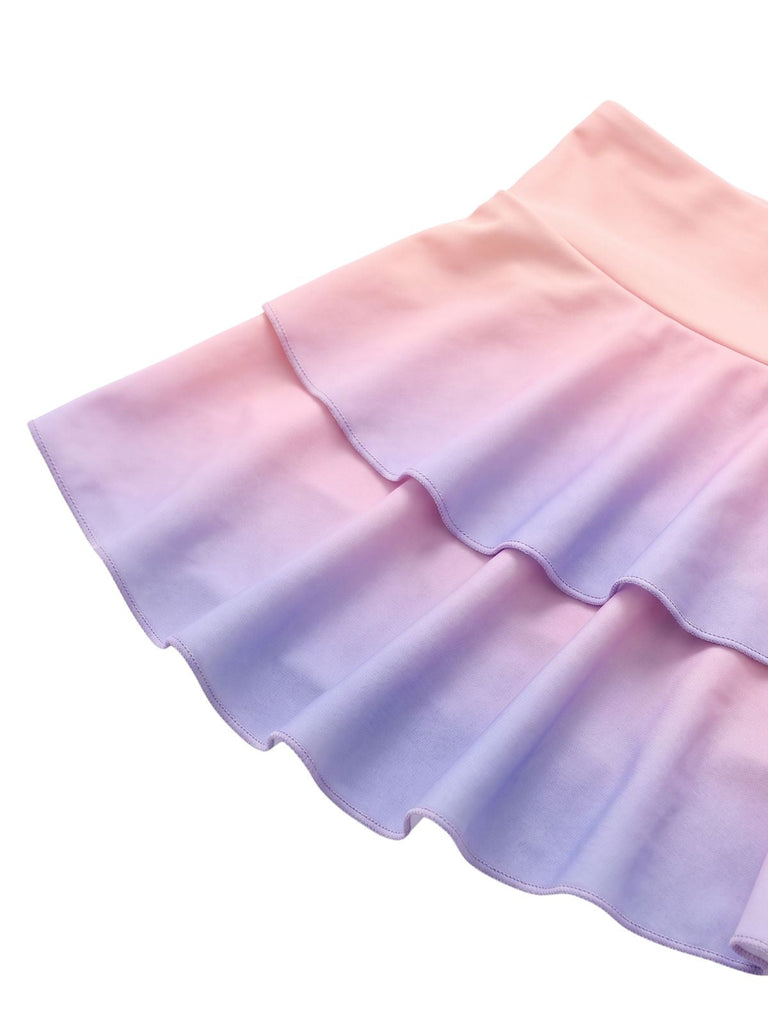 [Prévente] Ensemble Bikini Dos-Nu à Volants Dégradé Pastel Rose Années 1950 6