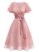 [Prévente] Robe de cocktail rose en tulle satiné années 1950