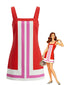[Prévente] Robe courte patineuse col carré color block géométrique 1960s