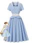 Robe trapèze à carreaux vichy bleus 1950s