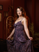 Robe Violet Slip Bohème Col V Fleurs Aquarelle Années 30