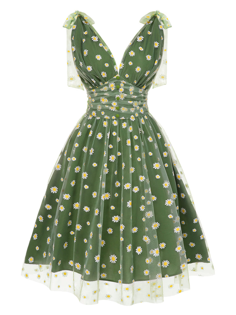 Robe trapèze noire en maille cerise des années 1950