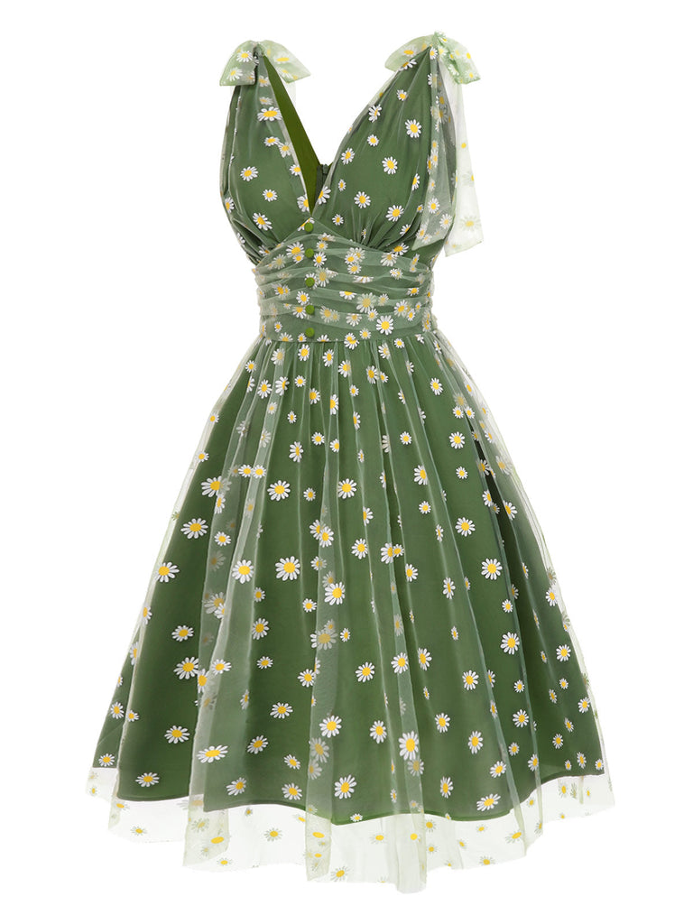 Robe trapèze noire en maille cerise des années 1950