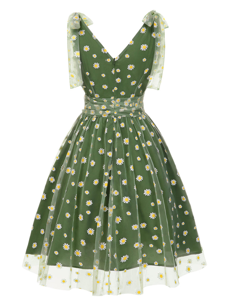 Robe trapèze noire en maille cerise des années 1950