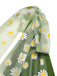 Robe trapèze verte en maille marguerite des années 1950